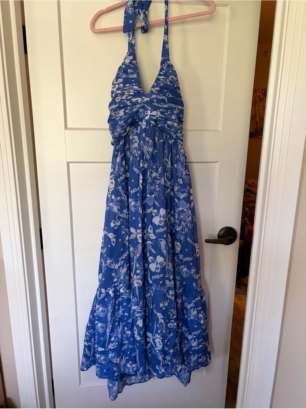 JESSAKAE-NWT -XXL- Blue Floral Halter Maxi Dress